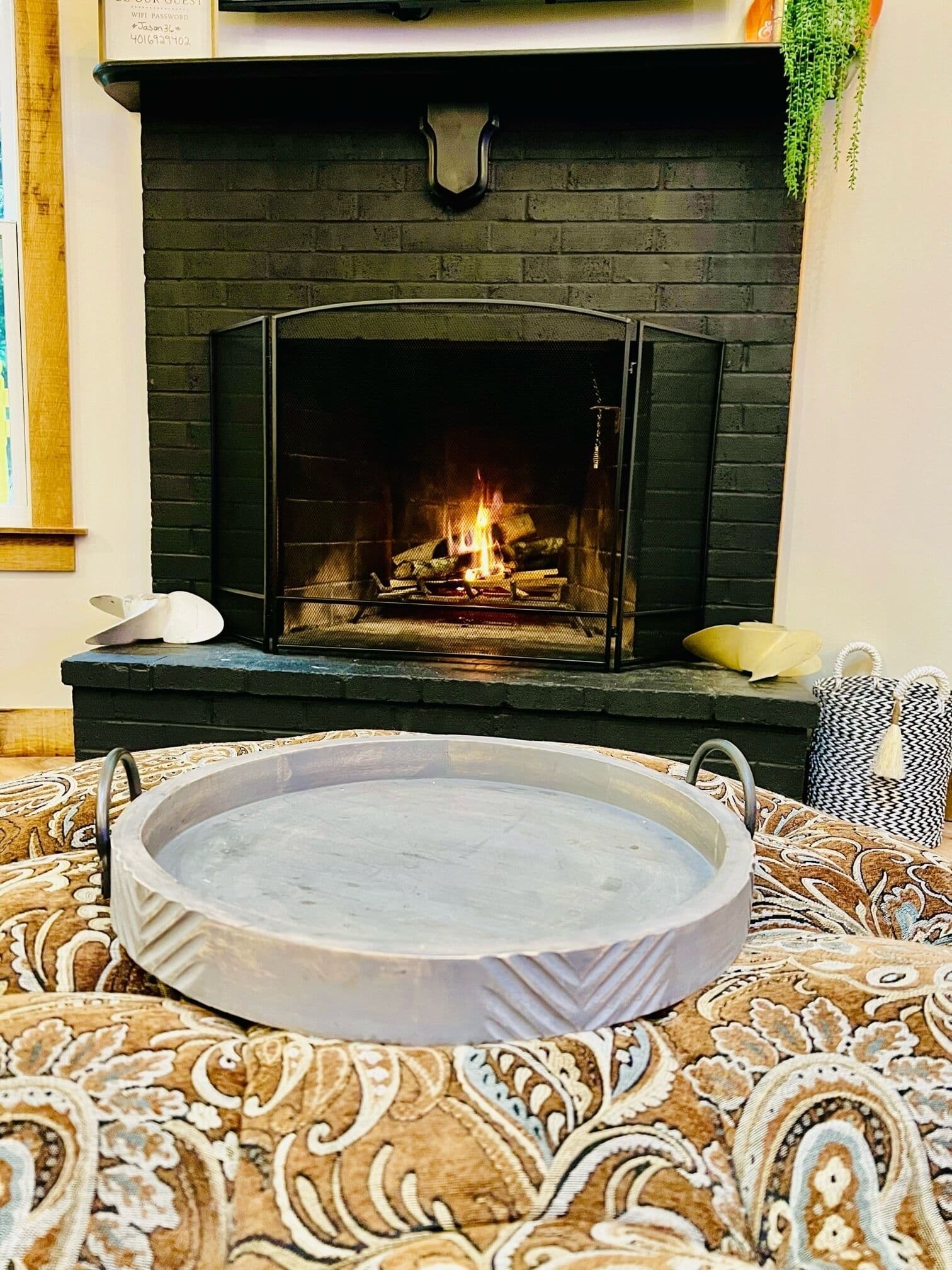 Cozy fire detail
